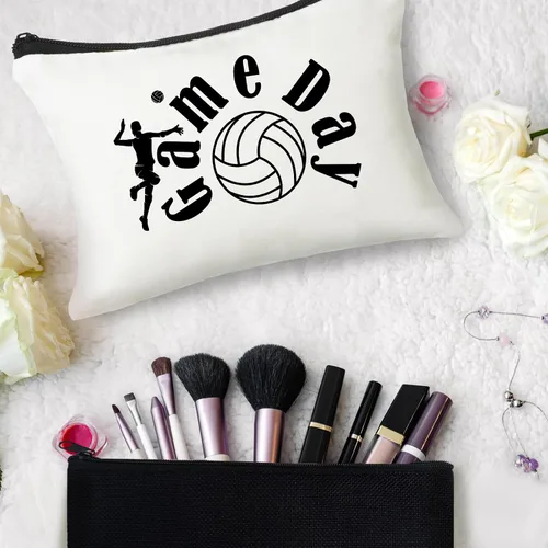 Miniatura 6 de Irenare 30 bolsas de cosméticos de voleibol, regalos para mujeres, jugadores de voleibol, equipos, bolsa de viaje, bolsas de maquillaje de lona