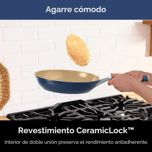 Miniatura 3 de Ninja Juego de utensilios de cocina de cerámica, Extended Life - Juego de utensilios de cocina de 11 piezas con agarre cómodo, sartenes