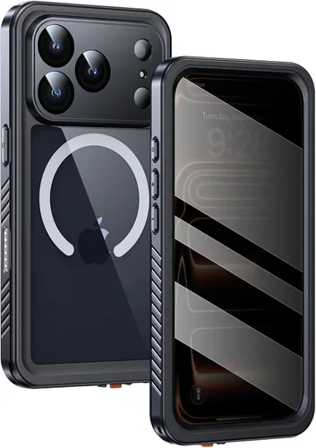 Miniatura 11 de Lanhiem Funda Magnética para iPhone 17 Pro de Privacidad, Funda Impermeable a Prueba de Polvo, [Protector de Pantalla Antiespía Integrado]