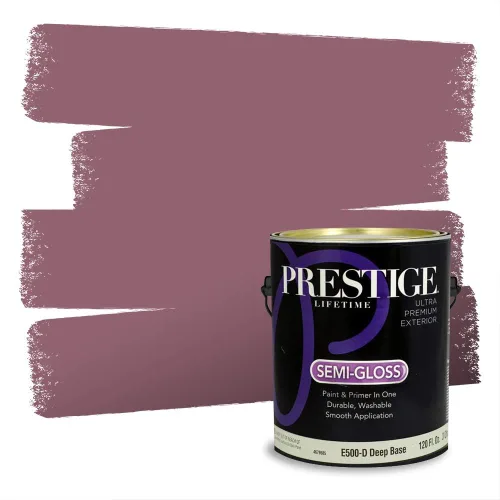 Miniatura 659 de Prestige Paints Pintura exterior e imprimación en uno, 1 galón, plano, coincidencia comparable de Valspar* Amber Rose*