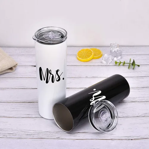 Miniatura 8 de Qtencas Mr and Mrs - Juego de vasos aislados de acero inoxidable, 20 onzas, regalos de boda para parejas