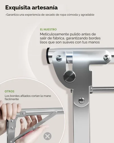Miniatura 5 de Vikaqi Tendedero de Ropa Plegable de 79 Pulgadas para Interiores y Exteriores, Tendedero de Ropa Plegable Colapsible, Tendedero de Lavandería