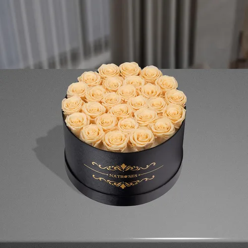 Miniatura 2 de NATROSES 27 Rosas Preservadas para Siempre en una Caja, Flores Preservadas para Entrega de Cumpleaños, para Mamá, Buttermilk Suero de mantequilla