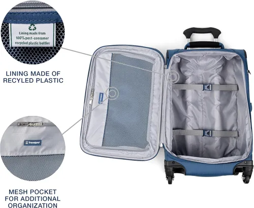 Miniatura 184 de Travelpro Maxlite 5 - Juego de 2 piezas de equipaje de mano de tela, expandibles con 4 ruedas giratorias, bolso blando para debajo del asiento, Negro