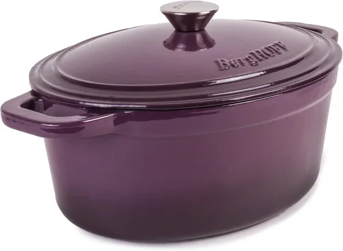 Miniatura 7 de BergHOFF Olla de hierro fundido Neo con tapa, morado, 8 cuartos de galón.