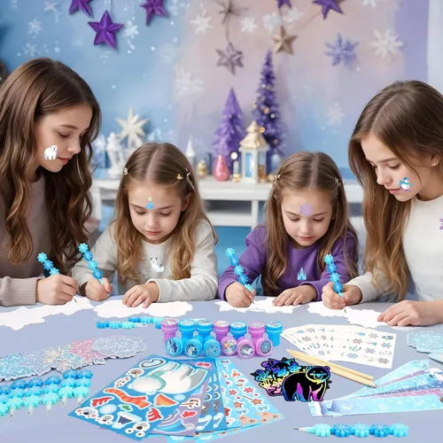 Miniatura 5 de BenLouis 216 piezas de papelería escolar congelada, regalos de fiesta de copo de nieve de invierno, regalo de aula, premios de recompensa a granel