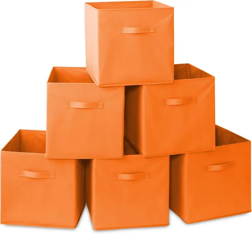 Miniatura 20 de Casafield juego de 6 cubos de almacenamiento plegables de tela, canastas de tela plegables de 11 pulgadas, para estantes, cubos organizadores