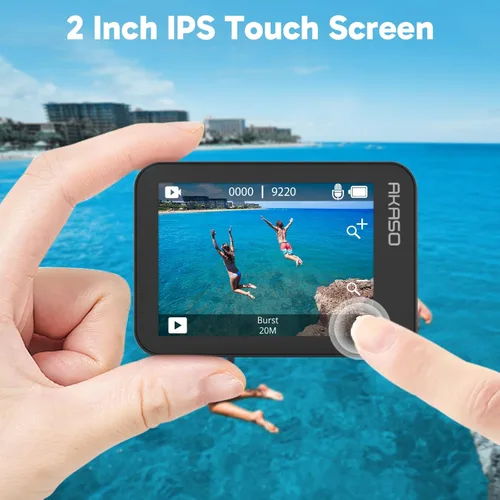Miniatura 3 de AKASO V50X. Cámara de acción WiFi nativa 4K30fps con pantalla táctil EIS 4X Zoom, resistente al agua hasta 40 metros, soporte para cámara