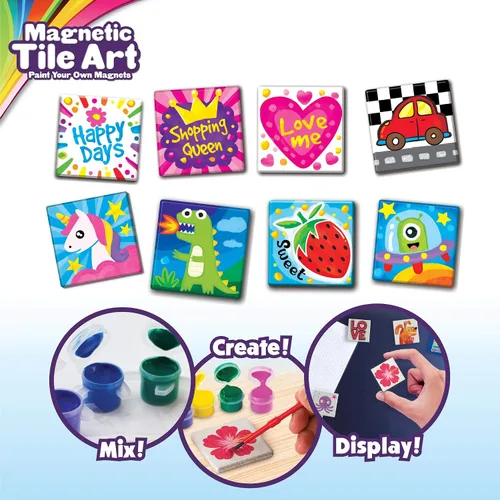 Miniatura 3 de Creative Kids Arte magnético de mini azulejos: haz tus propios 10 imanes de nevera