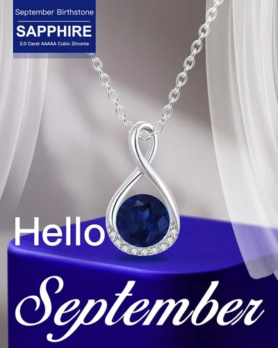 Miniatura 2 de MIDDLUX Collares de piedra natal genuina para mujeres y niñas, collar infinito, regalos de cumpleaños para ella, joyería para mujeres adolescentes