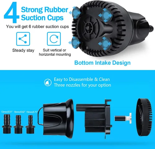 Miniatura 3 de CWKJ Bomba de fuente, 550 GPH (40 W 2200 L/H) Bomba de agua sumergible, bomba de agua duradera para fuente al aire libre con tubo de 6.5 pies