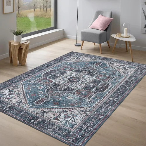 Miniatura 8 de Adiva Rugs Alfombra de área lavable a máquina de 2 pies 6 x 6 pies 6 pies 6 pies 6 pies 6 pies 6 pulgadas con parte trasera antideslizante para sala