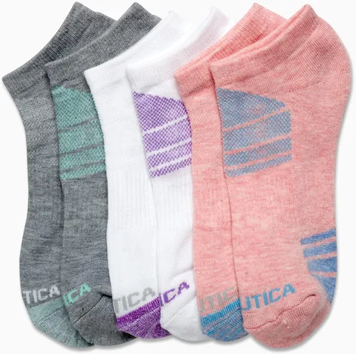Miniatura 3 de Nautica Calcetines para mujer - Calcetines de corte bajo con cojín atlético paquete de 6