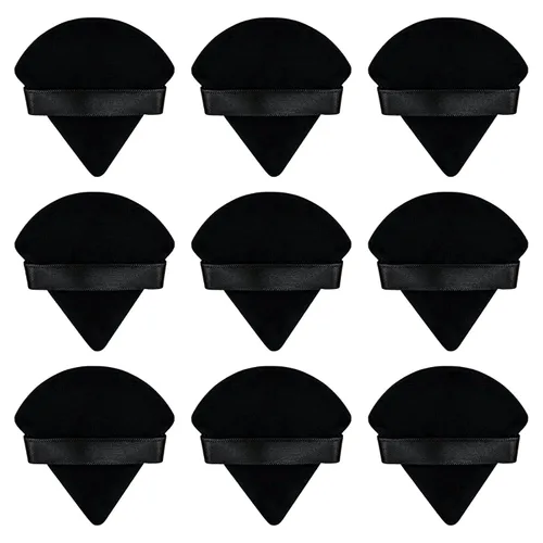 9 piezas de esponjas triangulares para polvo, esponja para maquillaje facial para polvo suelto corporal, herramienta de maquillaje de belleza, color