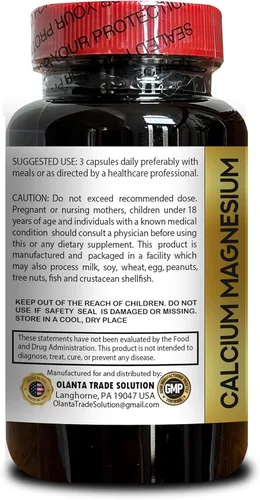 Miniatura 3 de Complejo de calcio y magnesio con vitamina D y boro, nutrientes vitales para estilos de vida activos, refuerzo inmunológico, quelato de aminoácidos