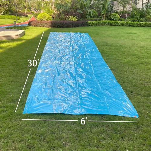Miniatura 2 de Antideslizante y deslizante de 30 x 6 pies resistente con 2 tablas de bodyboard, tobogán de agua más grueso, diseño resistente a desgarros, fácil