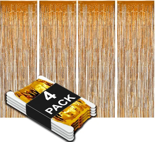 Miniatura 7 de Allgala 4PK Metálico Oropel-Fiesta Foto Telón Cortinas Puerta Franja Decoración-Turquesa-BD52312