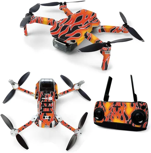 Miniatura 11 de MightySkins - Skin para DJI Mavic Mini dron portátil Quadcopter – Llamas verdes Funda protectora de vinilo duradera y única Fácil de aplicar