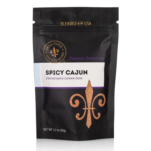 Dell Cove Spices | Condimento picante para palomitas cajún | Sin OMG y sin gluten | Apto para veganos | Palomitas de maíz con un toque picante,