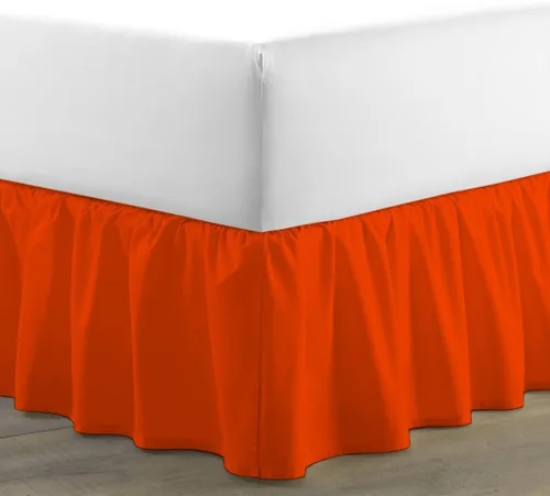 Miniatura 24 de Falda de cama – Falda de cama con volantes (individual, rosa) de 12 pulgadas de caída de polvo con plataforma, tela 100% algodón de 800 hilos, falda