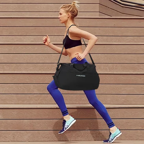 Miniatura 3 de HEAD Bolsa de deporte para mujer, bolsa de viaje impermeable de 32 litros con compartimento separado para zapatos, 4 formas de llevar, bolsa