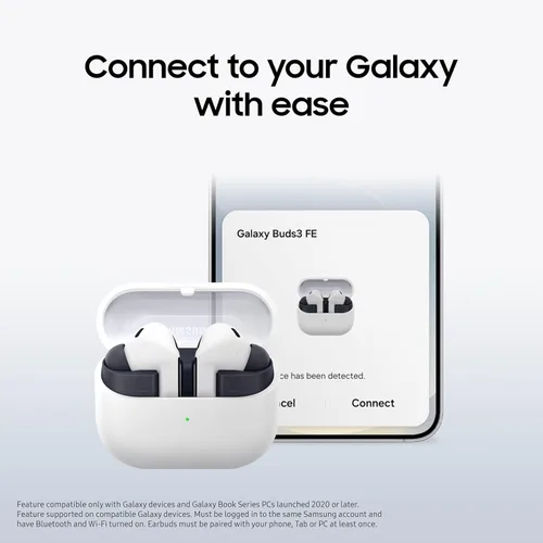 Miniatura 7 de SAMSUNG Galaxy Buds 3 FE (2025) Auriculares Bluetooth inalámbricos verdaderos, cancelación activa de ruido, sonido potente, llamadas claras, batería