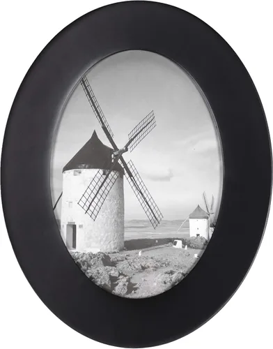 Malden International Designs - Marco de fotos clásico ovalado de madera negra, 5 x 7 pulgadas, color negro