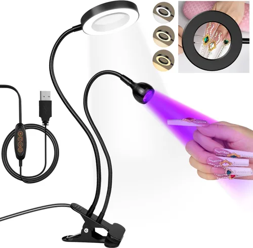 Miniatura 11 de AORAEM Lámpara LED de uñas de doble cabezal, luz LED UV de secado rápido, cuello de pato, lámpara UV secadora, luz de curado con cuello de cisne