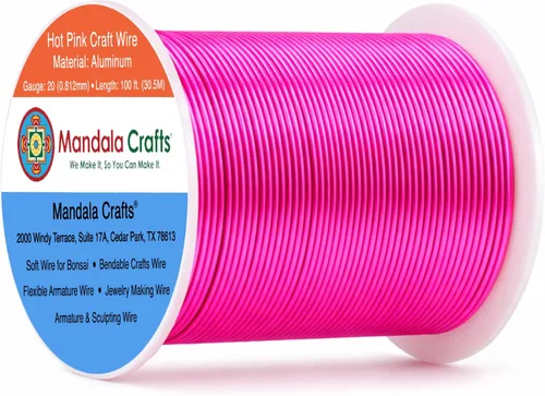 Miniatura 196 de Mandala Crafts - Alambre de aluminio anodizado de 8 calibre para hacer joyas - 9.75 m de alambre flexible negro colorido - Flexible para bonsái