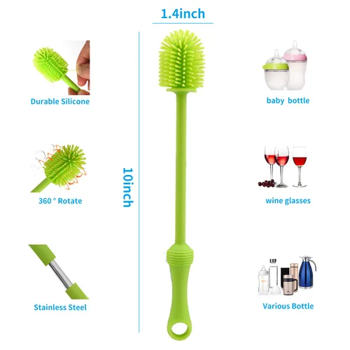 Miniatura 6 de Comedero de alimentos para bebés (3 piezas) con 6 chupetes de silicona de diferentes tamaños, 2 cucharas dispensadoras de alimentos de silicona