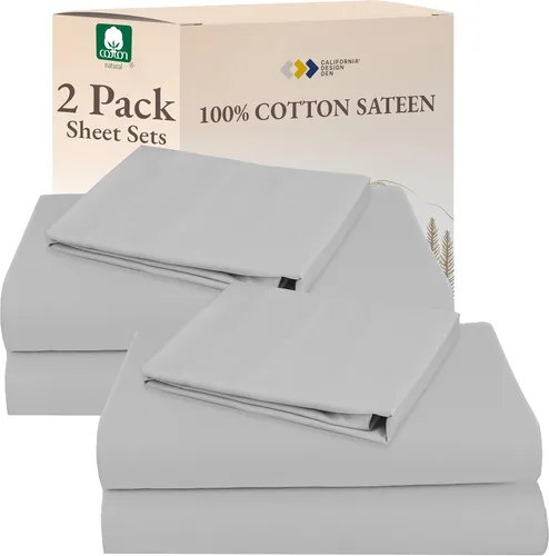 Miniatura 41 de California Design Den Sábanas de Algodón 100% Natural Tamaño Full Juego de Cama con Bolsillos Profundos - Tejido Satinado Suave, Sábanas Duraderas