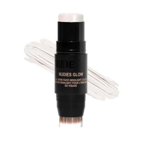 Miniatura 7 de Nudestix Nudies Glow - Resaltador en crema multiusos para mejillas, ojos y cuerpo con cepillo integrado, acabado radiante, maquillaje limpio, vegano