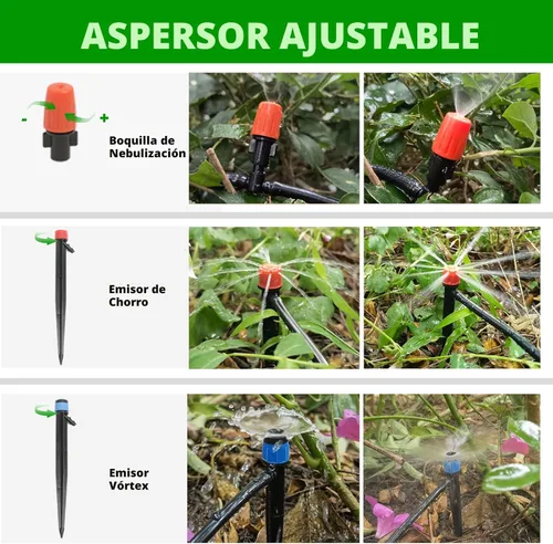 Miniatura 4 de Maotong Kit de Sistema de Riego por Goteo de 240 Pies, Sistema Automático de Riego y Nebulización de Jardín para Invernadero, Patio, Césped, Plantas