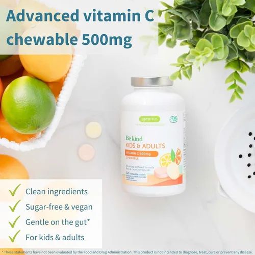 Miniatura 2 de Igennus - Vitamina C suave tamponada masticable 250-500 mg, niños y adultos, absorción optimizada con ascorbato de sodio y ácido ascórbico, sin