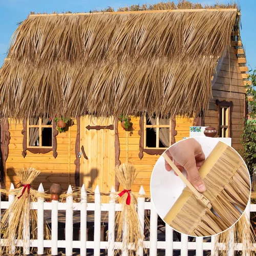 Miniatura 6 de Rollo de paja de palma, rollo de paja de palma, paneles de techo de paja estilo mexicano, techos de paja de tiki hut palapa, césped ciego de pato