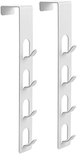Miniatura 8 de JAMEND CLXP Perchero de 4 Capas de Metal para Sombreros, 1 Pieza, Gancho Vertical Fuerte en Blanco, Perchero sobre Puerta para Colgar Bolsas
