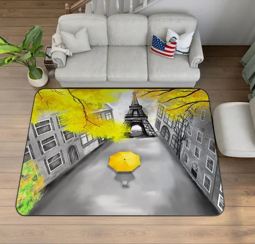 Miniatura 23 de Alfombra de ilusión óptica 3D azul y verde, patrón geométrico de remolino, para dormitorio, sala de estar, decoración de interiores, 63 x 47