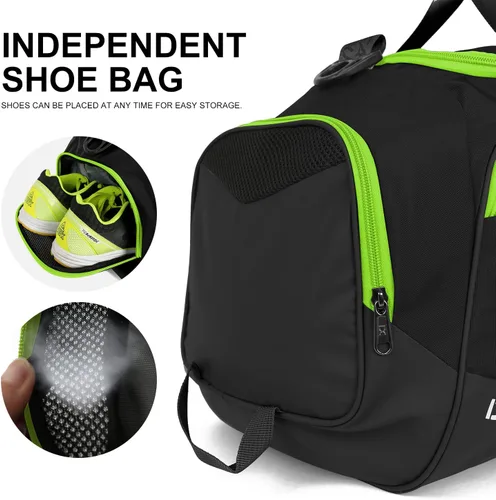 Miniatura 4 de INOXTO - Bolsa deportiva para gimnasio, bolsa de viaje con bolsillo seco y compartimento para zapatos, para mujeres y hombres, bolsa impermeable