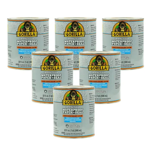 Miniatura 11 de Gorilla Patch & Seal - Sellador impermeable de goma líquida, negro, 32 onzas (paquete de 1), sella el agua, el aire y la humedad