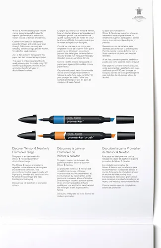 Miniatura 3 de Winsor & Newton, Papel marcador, a prueba de sangrado, A4, 50 hojas, blanco, 20 libras