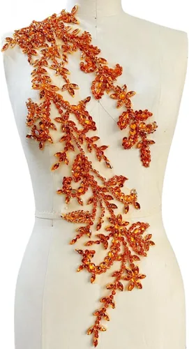 Miniatura 28 de PLune Diamantes de imitación acrílicos brillantes hechos a mano en apliques de encaje, cuentas de costura, parches para accesorios para vestido