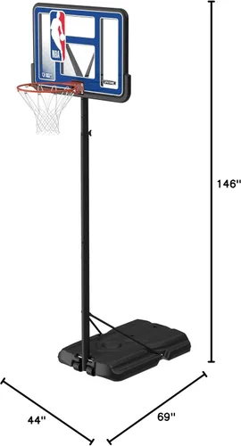 Miniatura 10 de Lifetime NBA League Edition - Aro de baloncesto portátil, altura ajustable de 7.5 a 10 pies, tablero de fusión inastillable de 44 pulgadas, base