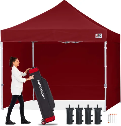Miniatura 40 de Abccanopy - Toldo de 10 x 10 pies, con paredes laterales, sombra instantánea, con bolsa con ruedas para guardarlo. Incluye 4 bolsas de lastre, Azul