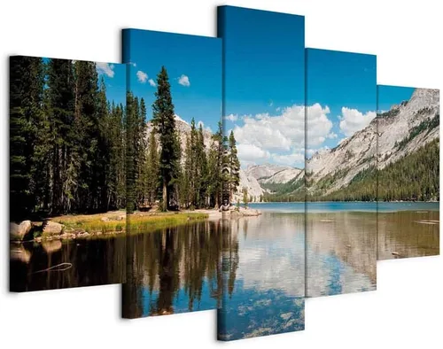 Miniatura 12 de artgeist Lienzo acústico para pared, diseño de montañas de la naturaleza, 80 x 40 pulgadas, 5 piezas con impresión de sonido de espuma acústica
