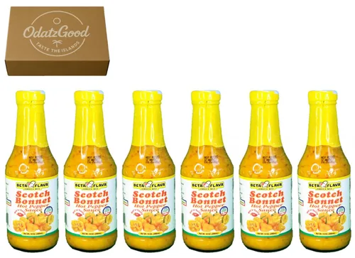 Miniatura 7 de Beta Flava (Ocho Rios) Scotch Bonnet - Salsa de pimiento picante de 5.5 onzas, paquete de 4 paquetes con ODatzgood (paquete de 4 de 5 onzas)