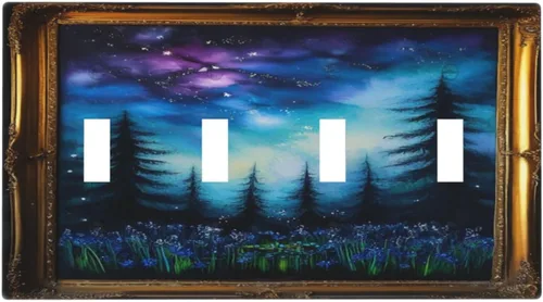 Miniatura 10 de BirdArt - Cubierta decorativa para interruptor de luz de 1 cuadrilla, placa de pared dúplex individual, placa frontal eléctrica para decoración