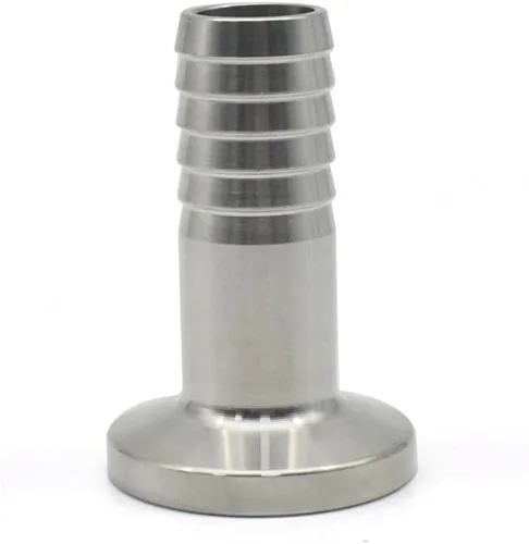Miniatura 6 de Adaptador de púas de manguera de abrazadera triple SS316 de 1/2 "con brida 0.992 in manguera sanitaria instalación de tubería