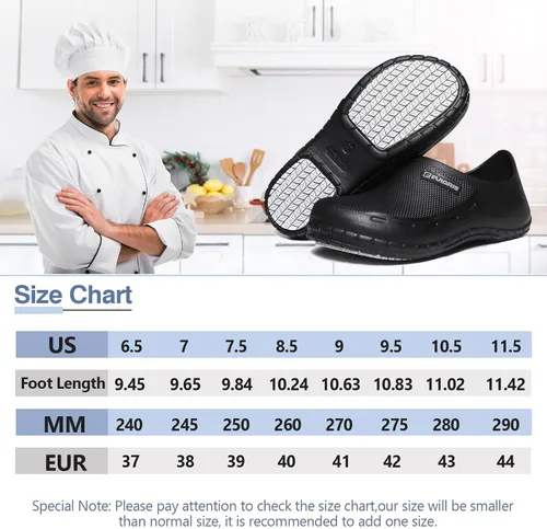 Miniatura 2 de Zapatos de chef para hombre zapatos de cocina para hombre zapatos de trabajo antideslizantes para mujer zuecos cómodos de enfermería zapatos