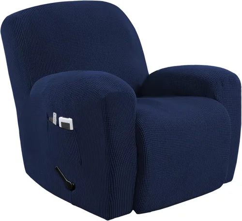 Miniatura 15 de MeilleMaison Funda elástica para silla reclinable, funda para sofá de 1 pieza con parte inferior elástica, lavable, protector de muebles Negro