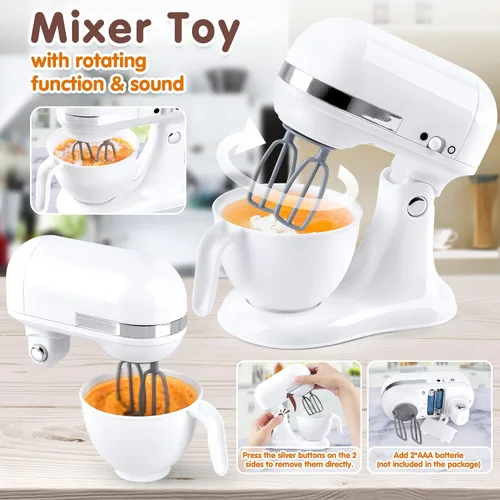 Miniatura 4 de Juguetes de electrodomésticos de cocina de simulación, accesorios de juego de cocina para niños, juegos de juguetes de simulación con cafetera